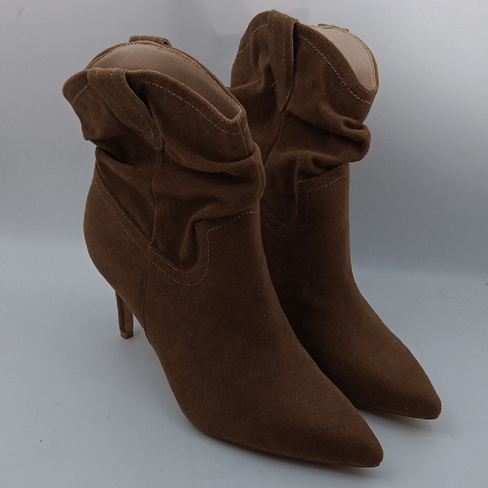 Elegant Brown Suede Heeled Boots